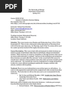 Analysis of Collective Decision Making Syllabus