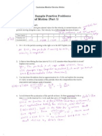 Worksheet 2. Sample Practice Problems For The Topic of Motion (Part 1)