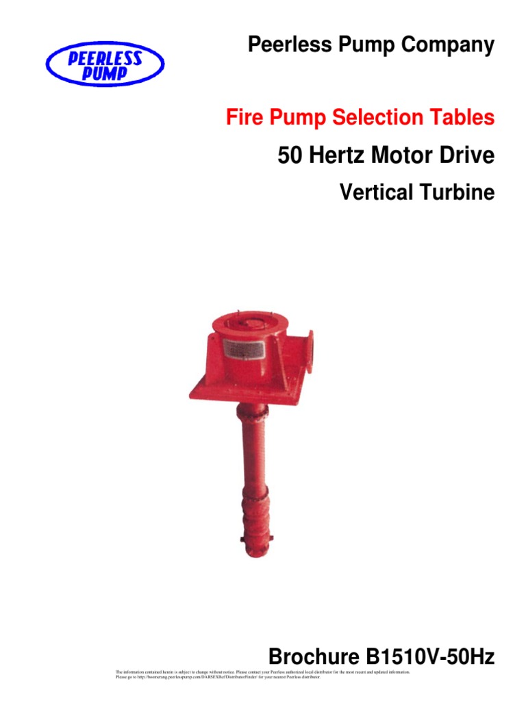 Peerless Vertical Turbine Fire Pumps | PDF | Horsepower | Pump