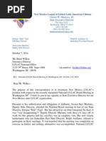 Letter to Brent Wilkes Regarding September 2014 LULAC National Executive Board Meeting