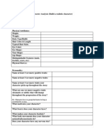 Character Analysis (Character Chart)