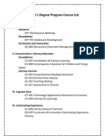 masters course list