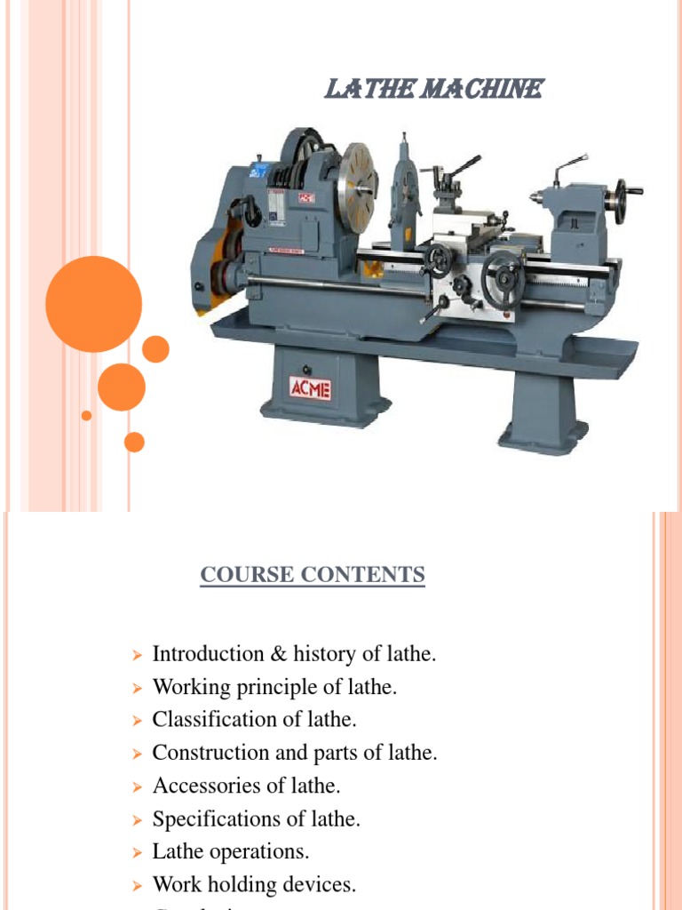 Lathe Machine Tool Pdf Machining Metalworking