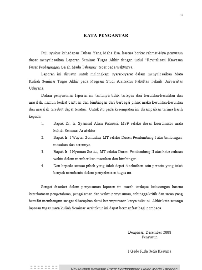 Kata Pengantar Seminar Ta