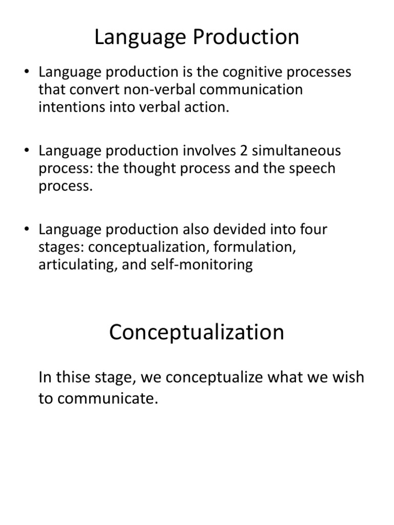 Stages of Language Production Process | PDF