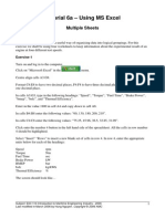 Tutorial 6a - Using MS Excel: Multiple Sheets