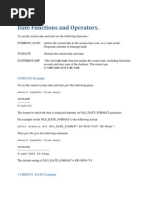 Date Functions and Operators