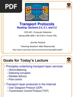 Transport Protocols: Reading: Sections 2.5, 5.1, and 5.2