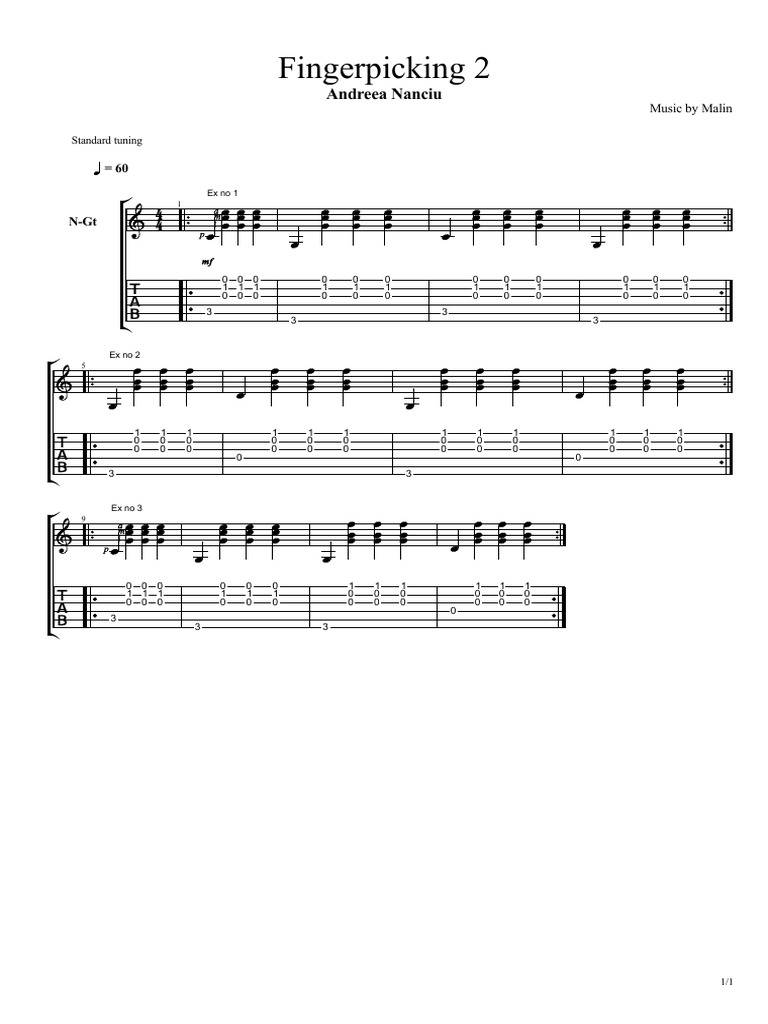Fingerpicking Exercises PDF | PDF