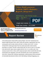 China Multi-Purpose Vehicle (MPV) Industry Report, 2014-2017