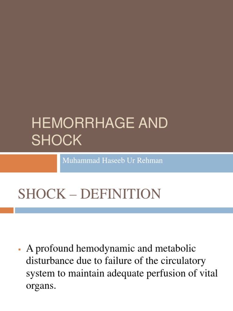 Management of Hemorrhagic Shock | PDF | Shock (Circulatory) | Bleeding