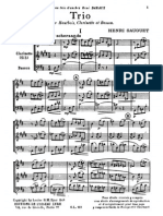 Sauguet - Trio For Oboe Clarinet and Bassoon - Score PDF