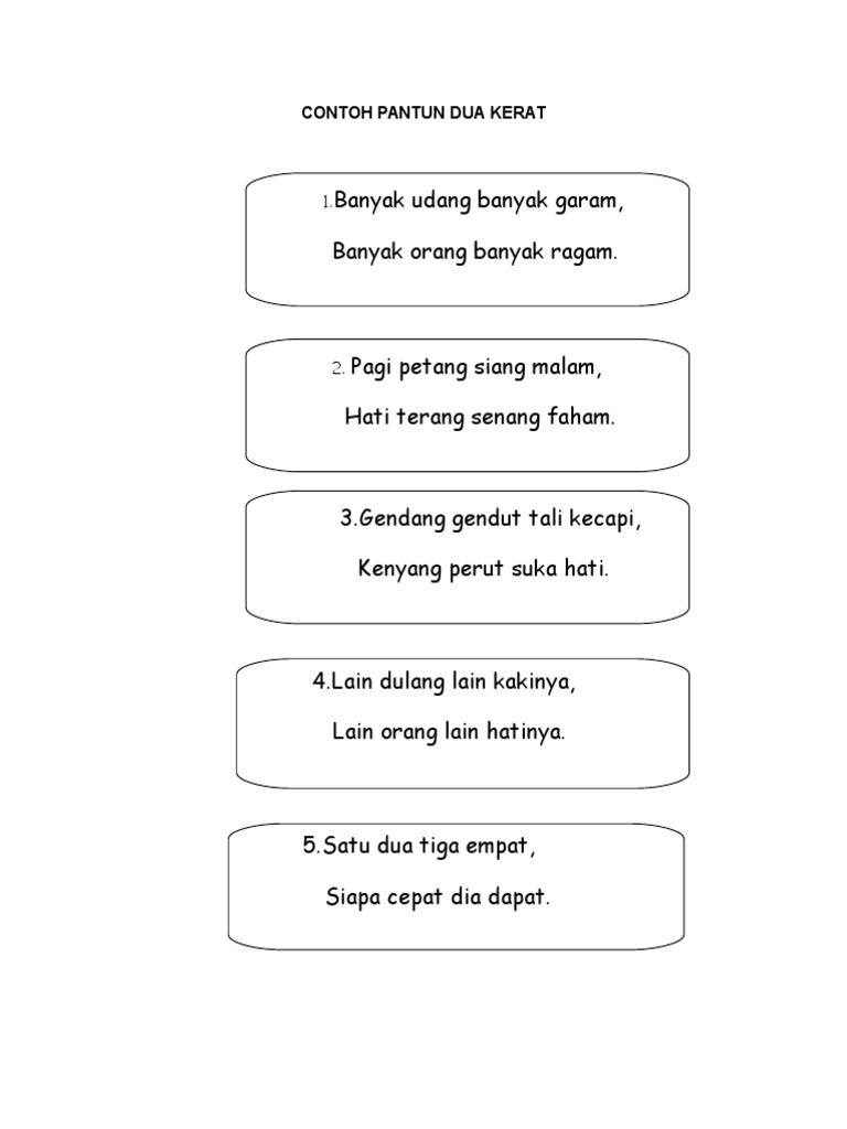 Contoh Pantun Dua Kerat Pdf
