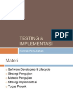 Testing & Implementasi: Kontrak Perkuliahan