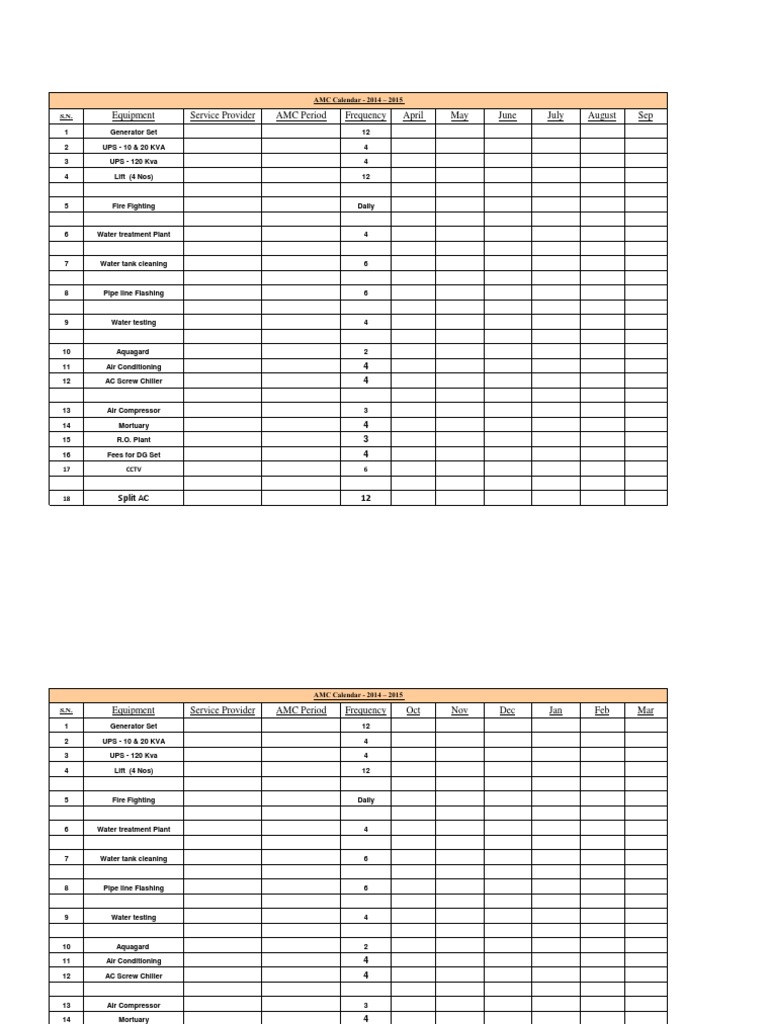 AMC Calendar PDF