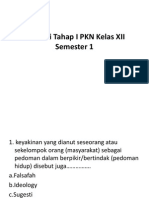 Evaluasi Tahap I PKN Kelas XII Semester 1