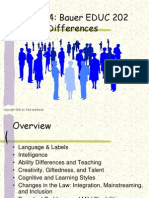 Chapter 4: Bauer EDUC 202 Learner Differences
