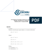 AP2 - Matemática para Computação - 2009-2 - Gabarito PDF