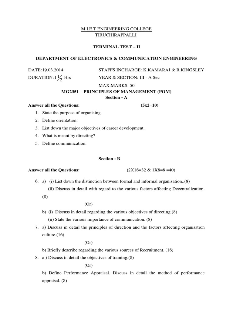 POM Terminal Test II - Electronics Engineering | PDF | Business | Computers