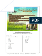 Soal Matematika SMP Pangkat Tak Sebenarnya PDF
