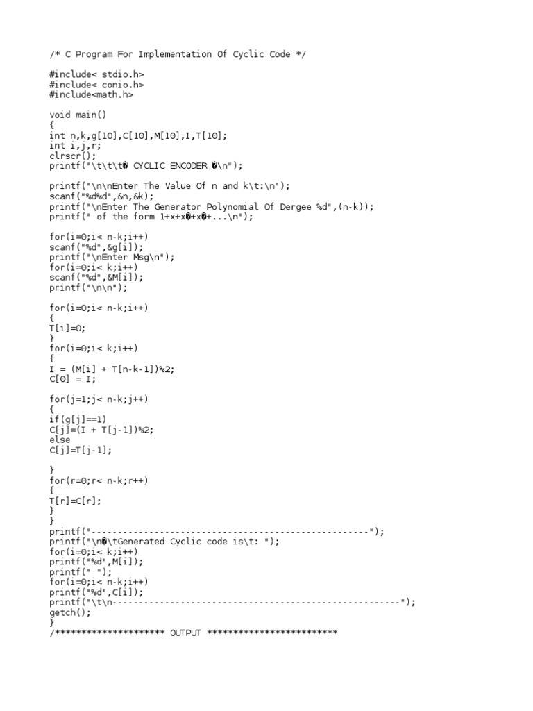 Cyclic Codes | PDF | Teaching Methods & Materials | Computers