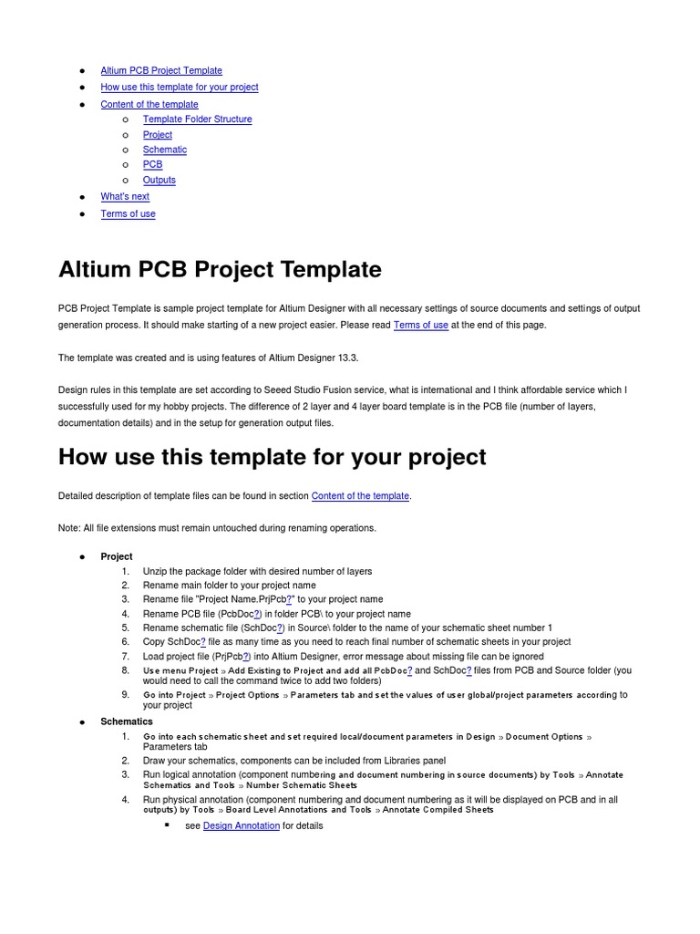Altium PCB Project Template PDF | PDF | Printed Circuit Board