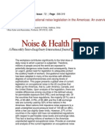 Comparison of Occupational Noise Legislation in the Americas