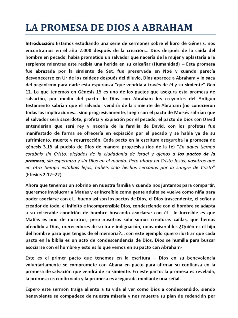La Promesa de Dios a Abraham | PDF | Abrahán | Cristo (título)