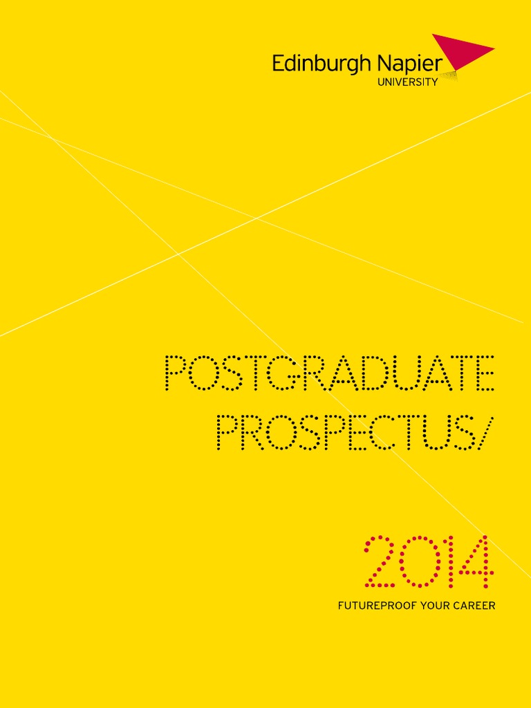Edinburgh Napier University Postgraduate Prospectus PDF Master Of 