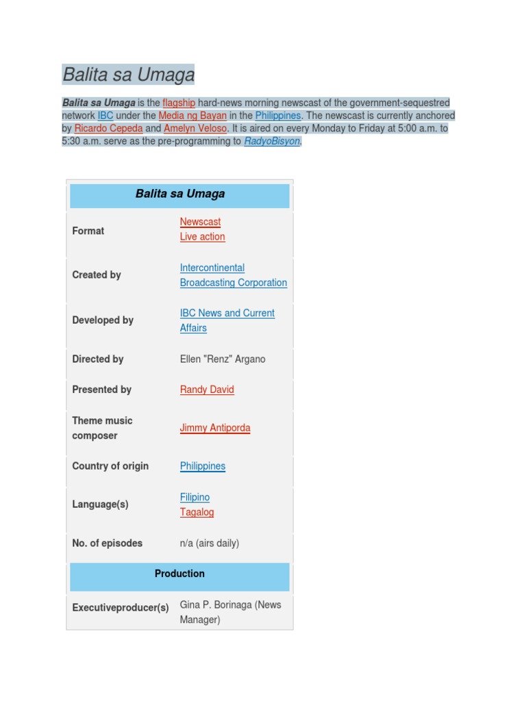 List Of Programs Broadcast By Intercontinental Broadcasting