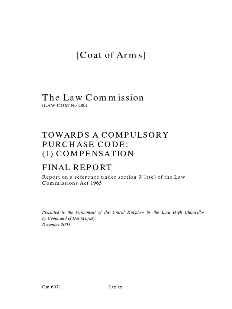 Report On CPO Code PDF Eminent Domain Real Estate Appraisal