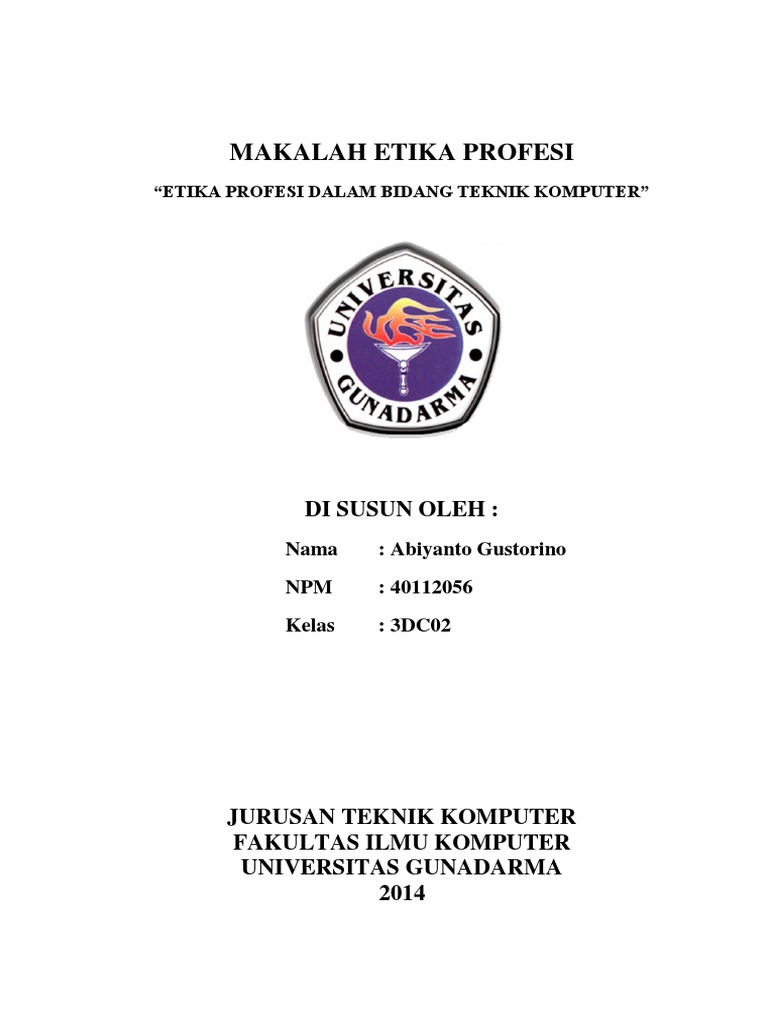 Makalah Etika Profesi Dalam Bidang Teknik Komputer Pdf