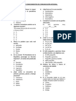 Examen de Conocimientos de Comunicación Integral