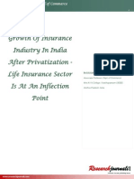 Growth of Insurance Industry in India After Privatization - Life Insurance Sector Is at An Inflection Point