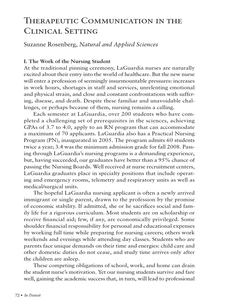 Therapeutic Communication in Nursing PDF