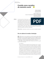 Comida Como Narrativa Da Memória Social: de Um Caderno de Receitas: Introdução