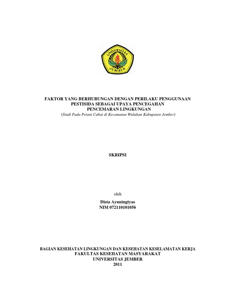 Skripsi Kesehatan Lingkungan Pdf Ide Judul Skripsi