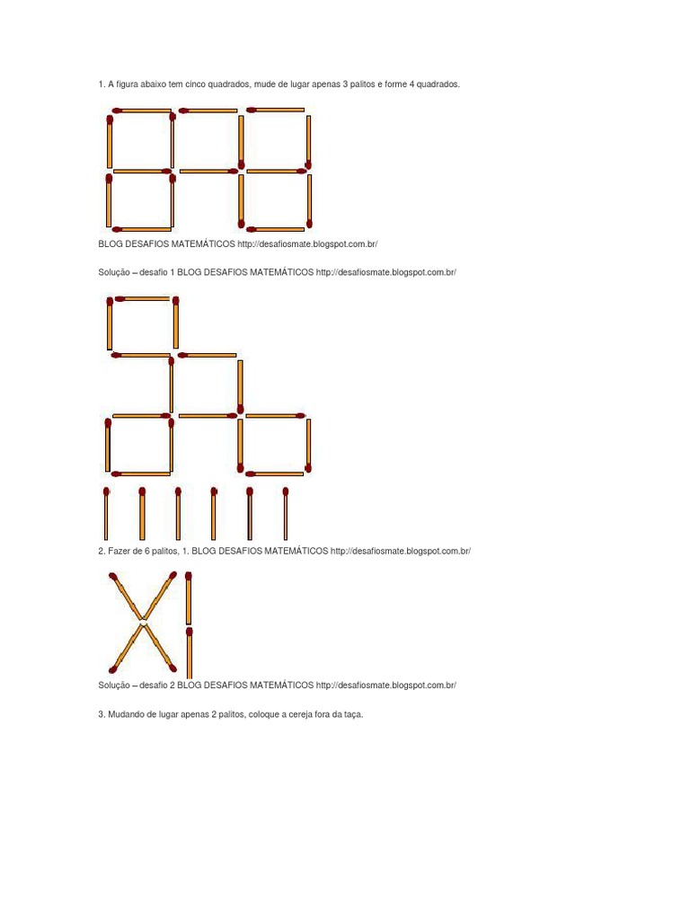 Jogo dos palitos - Matemática Jogada