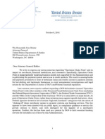 Senate Banking Letter To DOJ On Operation Choke Point