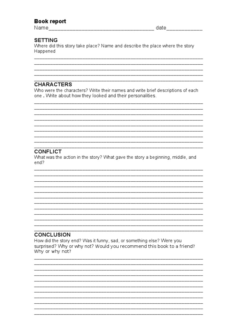 book report reference sheet