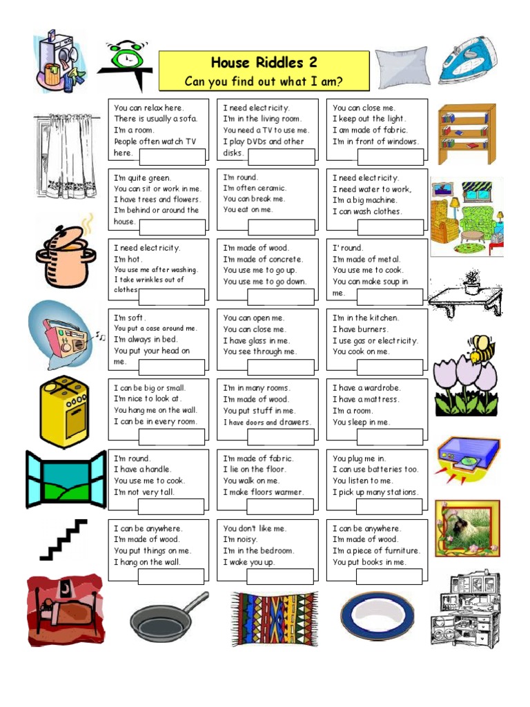 House Riddles 2 Can You Find Out What I Am? PDF Bedroom Leisure