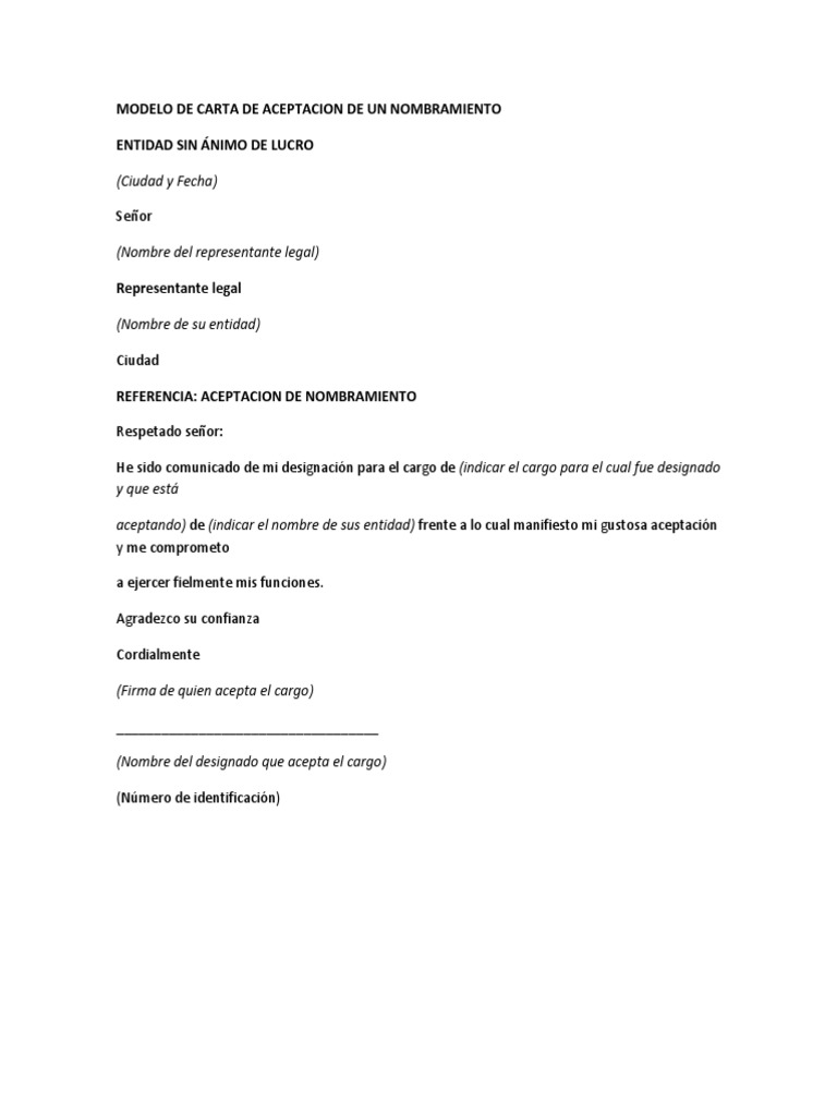 MODELO DE CARTA DE ACEPTACION DE UN NOMBRAMIENTO.docx