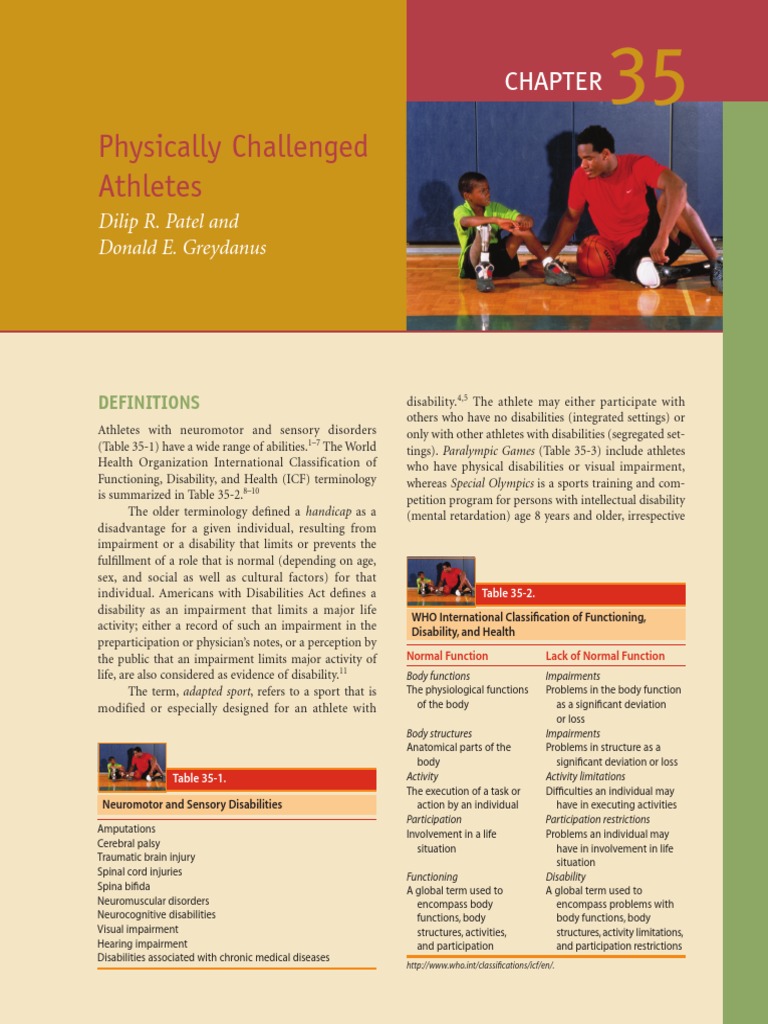 Physic Challanged Athletes Peds PDF Hearing Loss Visual Impairment