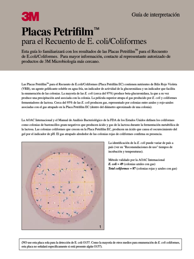 Guia de Interpretacion e Coli y Coliformes PDF | PDF | Solución tampón ...
