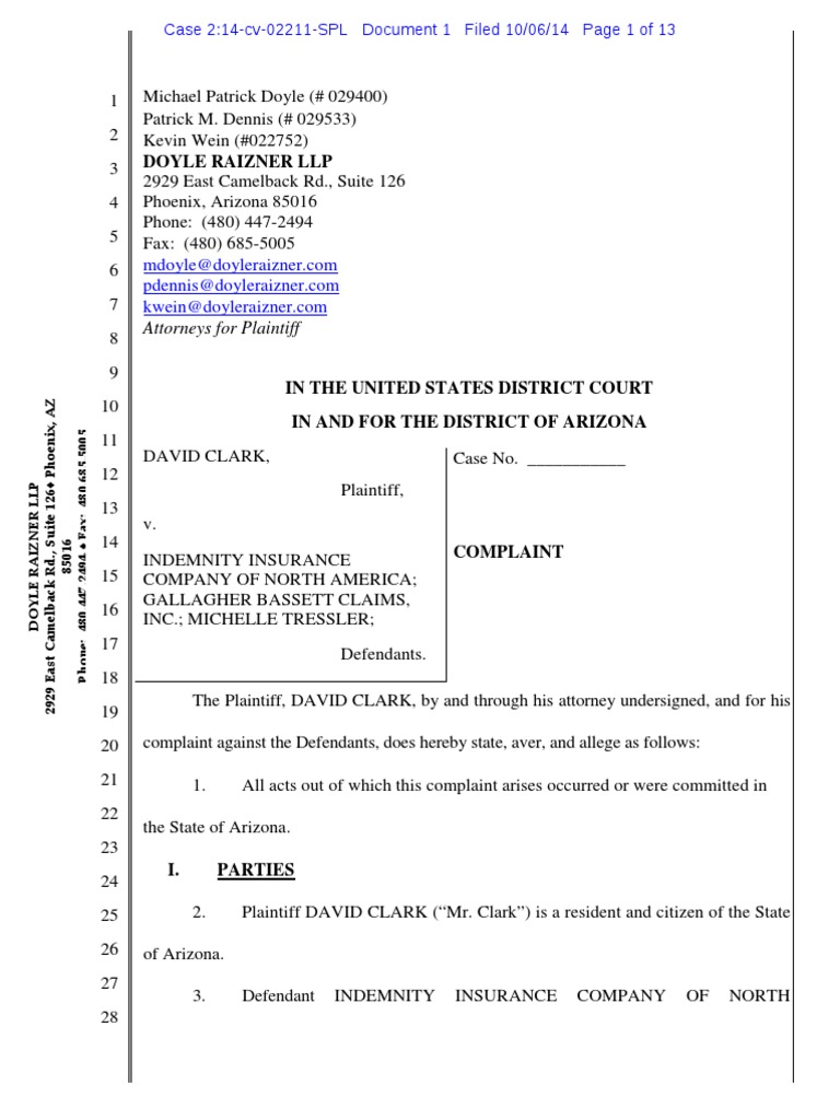 CLARK v. INDEMNITY INSURANCE COMPANY OF NORTH AMERICA et