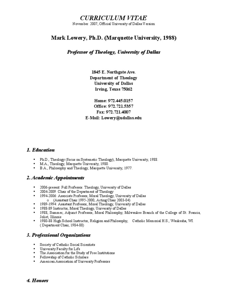 Curriculum vitae catholic picture