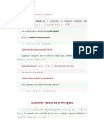 Ecuación Lineal Con N Incógnitas