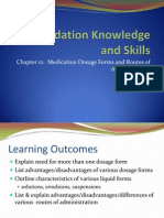 Chapter 12: Medication Dosage Forms and Routes of Administration