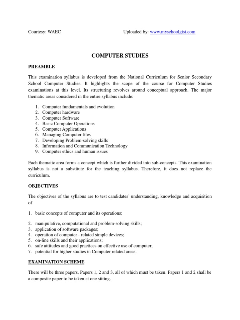 Computer Studies | PDF