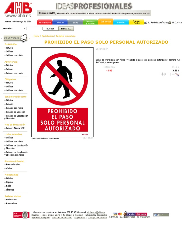 Prohibido El Paso Solo Personal Autorizado PDF | PDF | Negocios